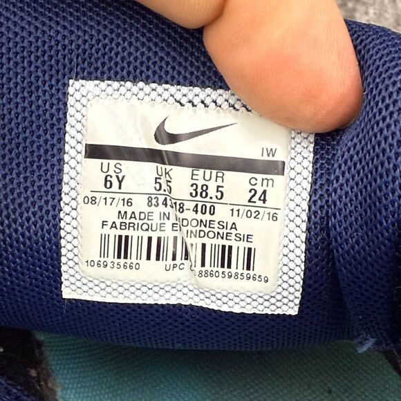 ✅Womens 7.5 Youth 6Y Nike Team Hustle D7 Sneakers Blue Athletic Rubber Sole Shoe - Picture 2 of 13